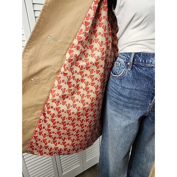 Coldwater Creek Coat – Tan Safari Field Jacket Trench Style Size 12 Large - Picture 9 of 10